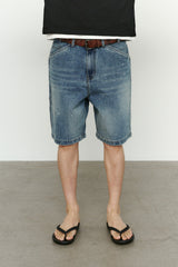 エイジスプラッターカーペンターデニムショーツ(Washed Blue)