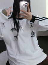 HIP TWO LINE NUMBERING LONG SLEEVE T-SHIRT💙🤍🖤3COLOR
