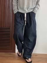 [Unisex] Linen stripe banding pants(2color)
