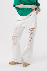 DAMAGED JEANS_WHITE
