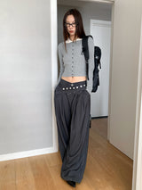 Burton belt wide slacks pants