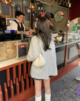 フレンチリボンベルトウールコート