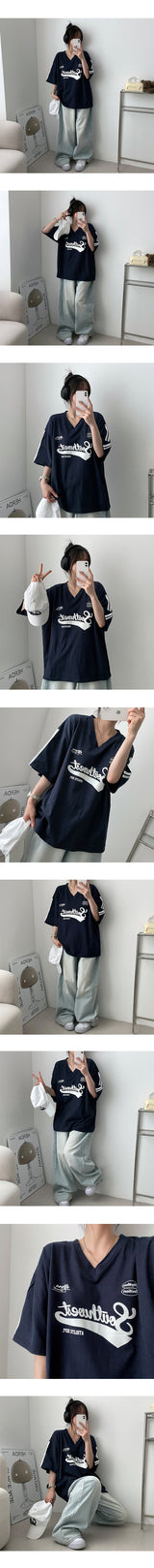 Crane Track V-neck Short-Sleeved T-Shirt