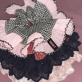 Black Mini Check & Waver Lace Scrunchies