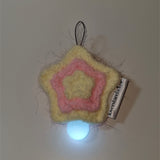 (made) strawberry cream star light bulb keyring