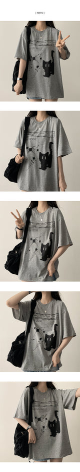 Glee cat cats boxy fit short sleeves