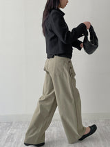 High-Neck Belted Balloon Fit Blouse