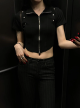 Chic stud half zip up(4color)