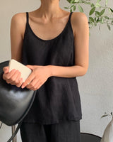 linen sleeveless (black)