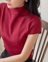 Rosley Half Neck Cap-Sleeve Knit