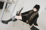 velvet cancan banding mini skirt