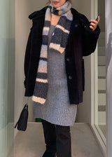 WOOL BLEND COLOR MUFFLER
