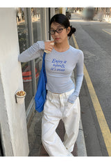 スカイレタリングスリムロングスリーブTシャツ