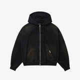 Oversized Full Zip Hoodie - Faded Black
