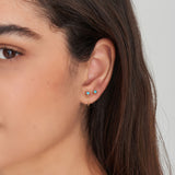 Turquoise Square Stud 925 Silver Earring E033-01G