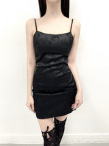1110. Jacquard satin sleeveless mini ops (2color)