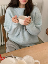 #Cozy Hairy Pastel Wool Loose Fit Knit (5color)