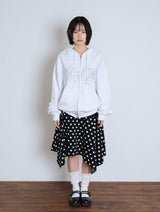 MEOW CAT EAR HOODIE ZIP UP - WHITE