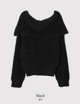 Fine Boucle Off Shoulder Loose Knit (5color)