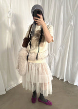 BEADS ANGORA BEANIE (WHITE, GRAY 2COLORS!)