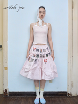 3D Floral Midi Skirt