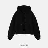 Liz Cropped Zip Hoodie (3color)