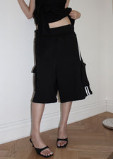 TRACK EYELET BERMUDA PANTS (3color)