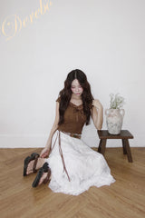 Texture Lace Ribbon Short Sleeve T-shirt