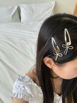 Kira kira ribbon hair pin (2color)