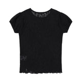 Wave Puff Lace Tee (Black) F25QB127