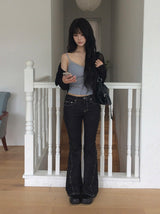 Boel Non-Fade Stud Denim Low Bootcut Pants