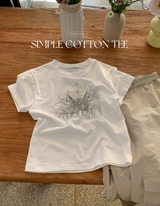 CT モダルプリント半袖クロップTシャツ (4color)