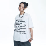ウォッシュド クロップ レタリング ショート スリーブ - WHITE