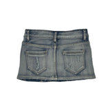 Micro low denim skirt