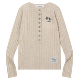 TINVER BUTTON HENRY NECK KNIT