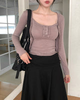 Ropi Pocket Cutting Sleeveless Cardigan Set