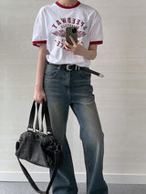 (UNISEX) メゾンロングブーツカットデニム