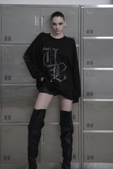 [MADE] beads long sleeve T_BLACK