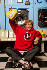 ミックスCパッチフーディー／レッド [Unisex]