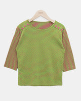 Repo Color-Blocked Button 7-Sleeve T-Shirt