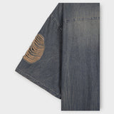 Summer shea damage washed denim half shirt