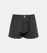 Silver Stud Short Denim Pants