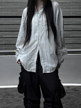 [unisex] オーバーフィットストライプシャツ (2color)