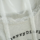Cherry Print Lace Tee