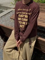 Bed Last Lettering Long Sleeve T-Shirt 3C