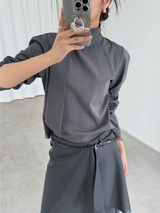 overlap button skirts (2color)