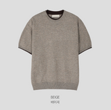 LMN Sensitive Layered Semi-Crop Short-Sleeved Knitwear (5 colors)