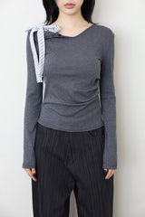 Bebe ST Tie Ribbed Tee