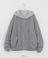 [unisex] ユーインビーツーウェイシャーリングフードフライトジャンパー