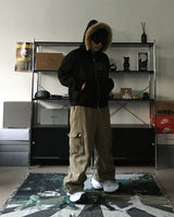 OW Raccoon Crop Hooded Zip-Up (2C)